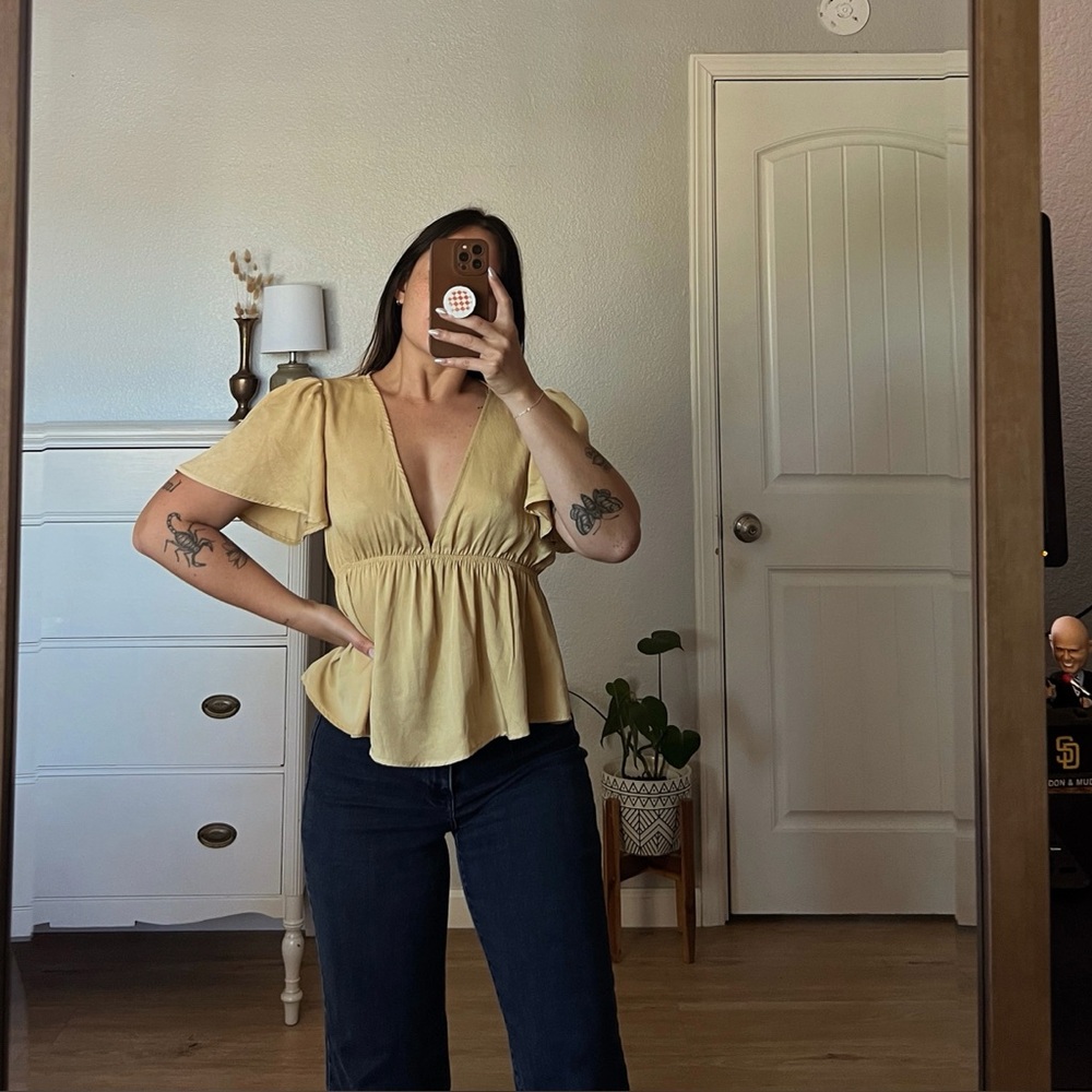 Butter Yellow Silky Blouse